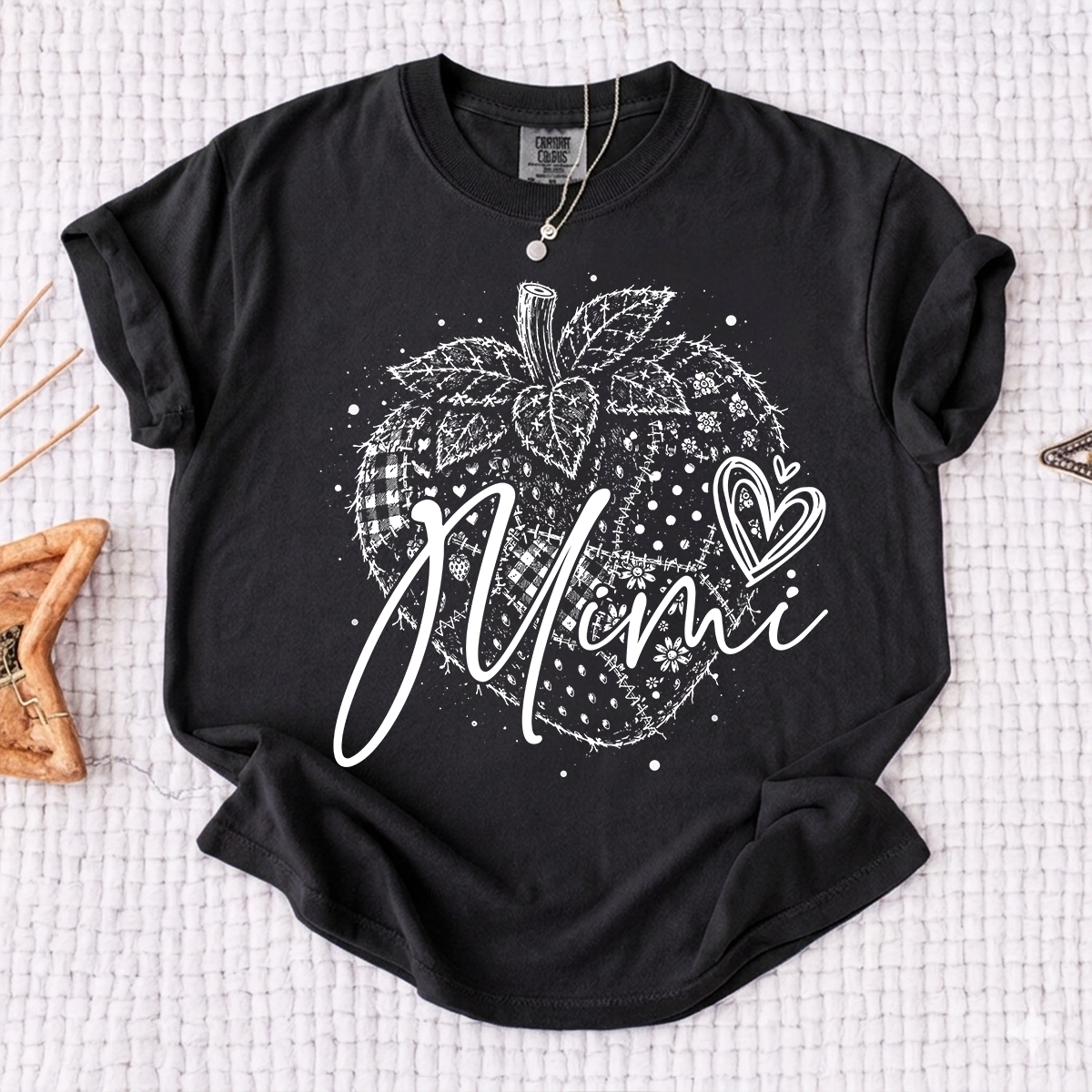Comfort Colors® Custom Mimi Shirt with Fruit Design, Personalized Grandma or Mom Tee, Unique Name Graphic Shirt for Women