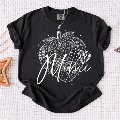 Comfort Colors® Custom Mimi Shirt with Fruit Design, Personalized Grandma or Mom Tee, Unique Name Graphic Shirt for Women