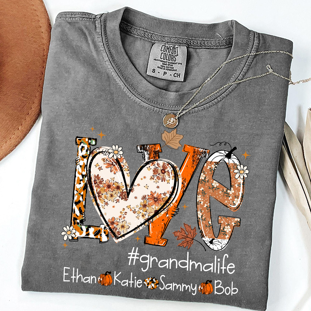 Comfort Colors® Custom Love Fall, Personalized Halloween for Grandma And Grandkids