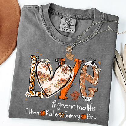 Comfort Colors® Custom Love Fall, Personalized Halloween for Grandma And Grandkids