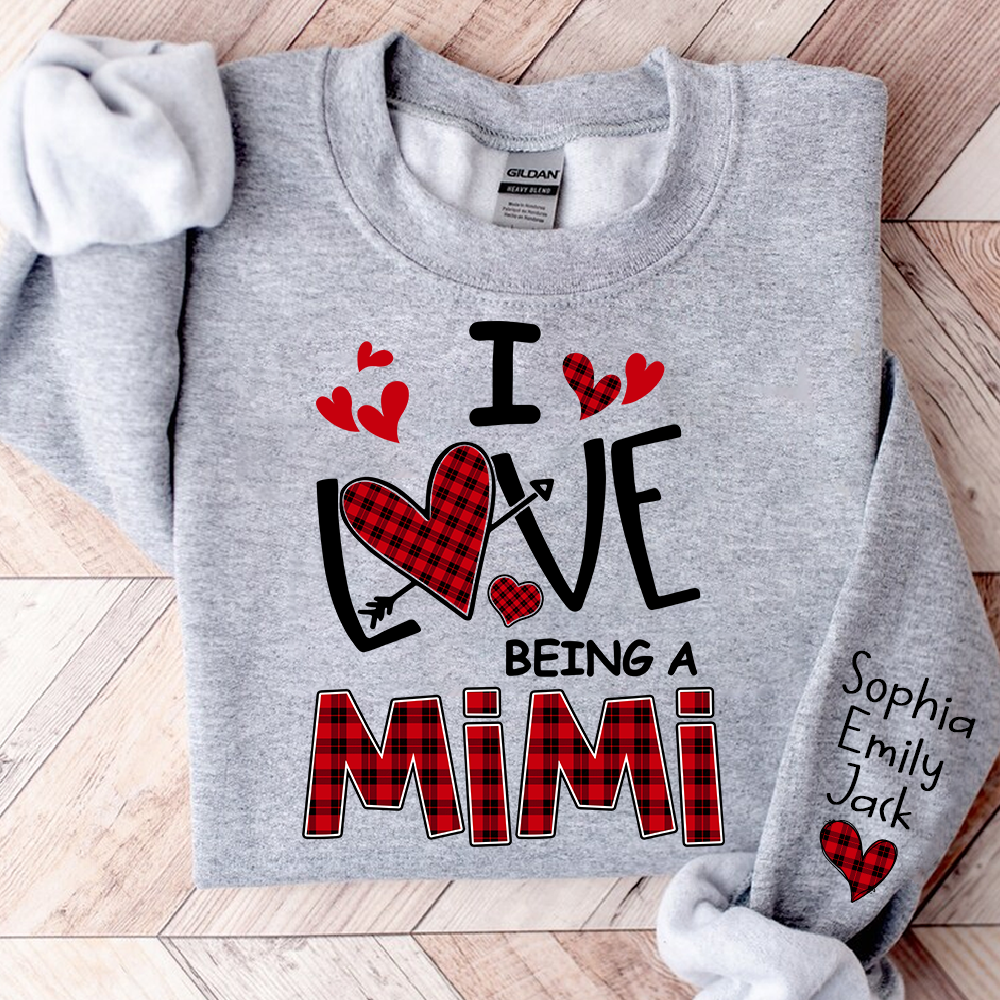 I Love Being A Mimi Sweatshirt, Gifts for Grandma, Custom Grandma and Grandchild Names