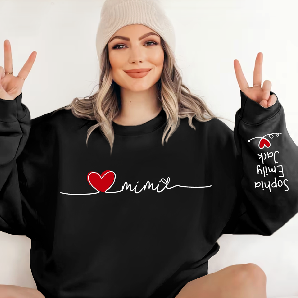 Gigi Heart Personalized Sweatshirt, Custom Grandma Gift with Kids
