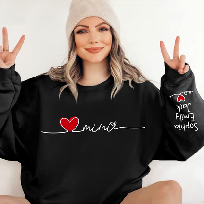 Gigi Heart Personalized Sweatshirt, Custom Grandma Gift with Kids