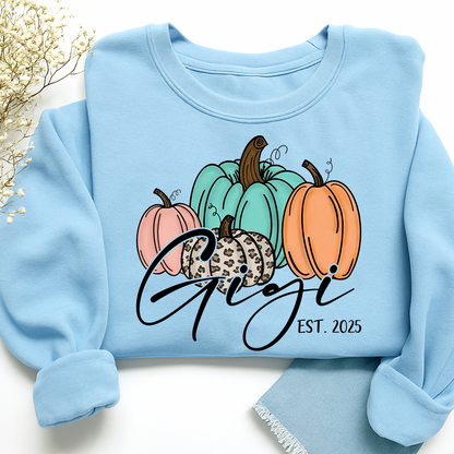 Personalized Gigi Pumkins Sweatshirt, Gifts for Grandma and Grandchild