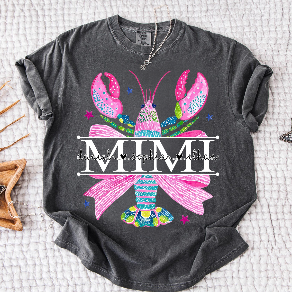 Comfort Colors® Mimi Lobster Family Name Shirt, Unique Personalized Crab T-Shirt for Grandma, Lobster Summer Graphic Top
