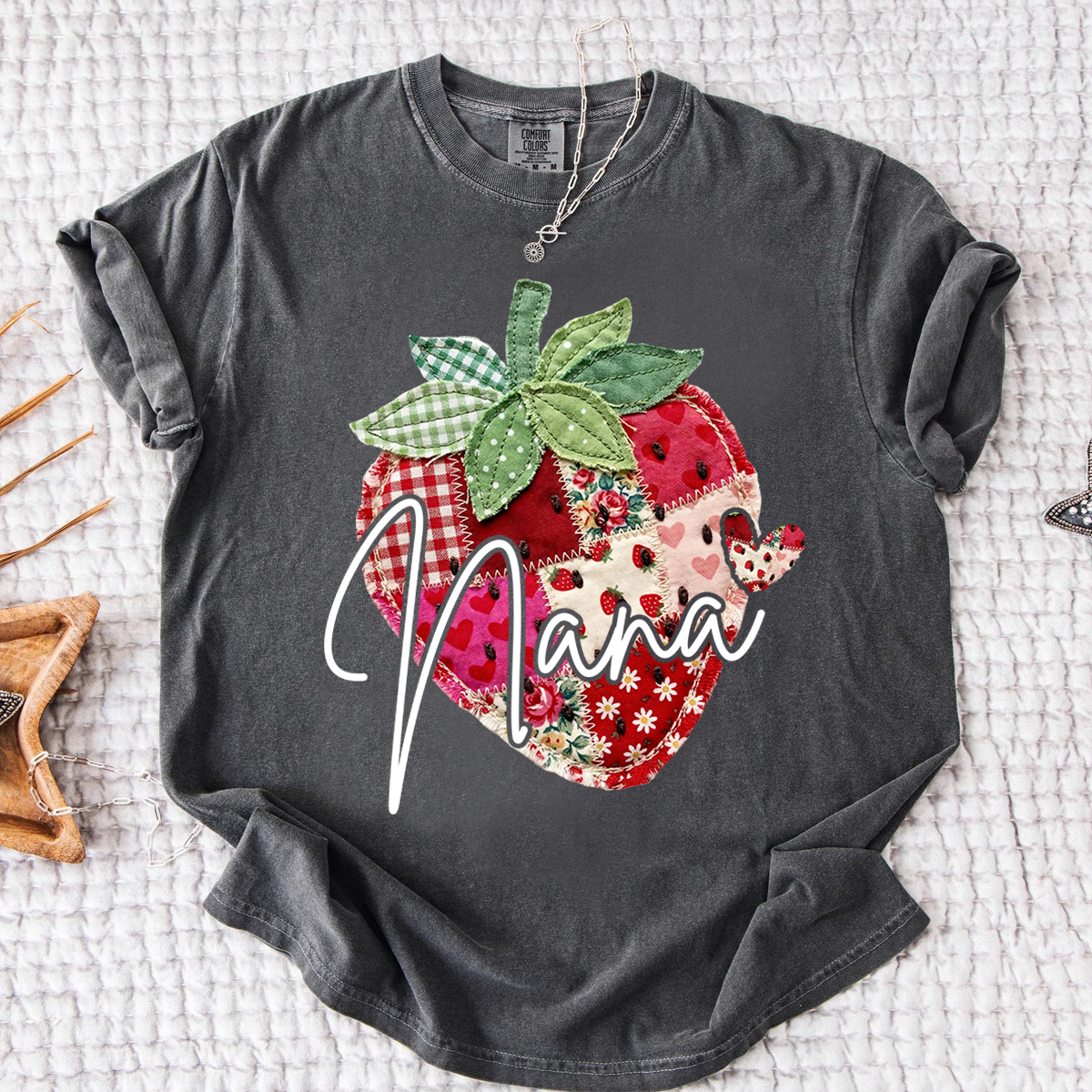 Comfort Colors® Customized Mimi Shirt with Names, Sweet Strawberry Spring Grandma Gift