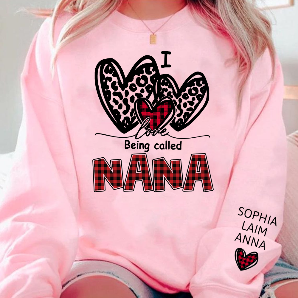Personalized I Love Being Called Mimi Sweatshirt,Heart Valentine Gifts For Grandma And Grandchildren's