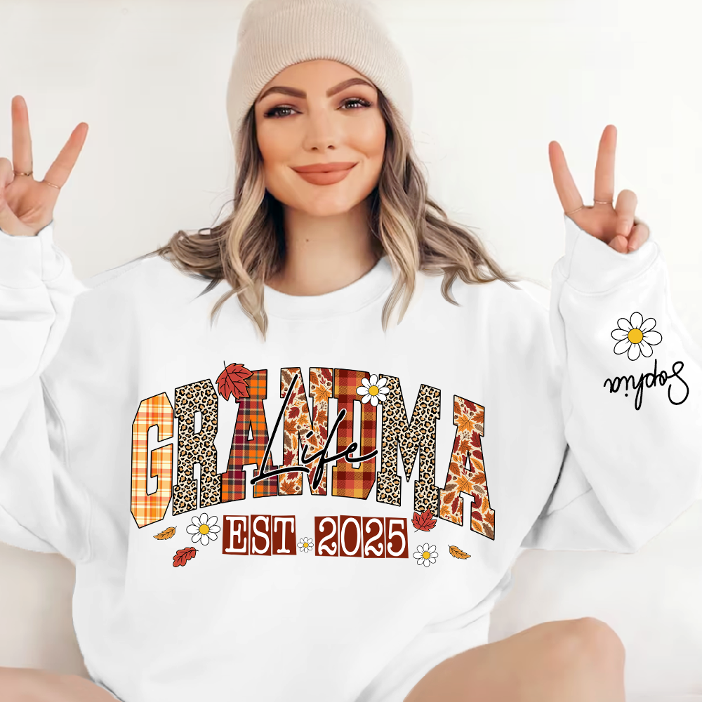 Preppy Fall Mimi Life, Personalized For Grandma And Kids