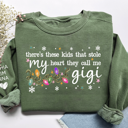 There’s These Kids That Stole My Heart They Call Me Gigi Sweatshirt, Custom Grandma Gift