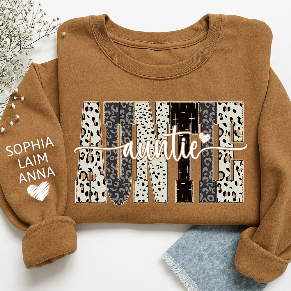 Custom Bible Style Auntie Sweatshirt – Personalized Gift for Mom, Mama, or Grandma with Grandkids’ Names