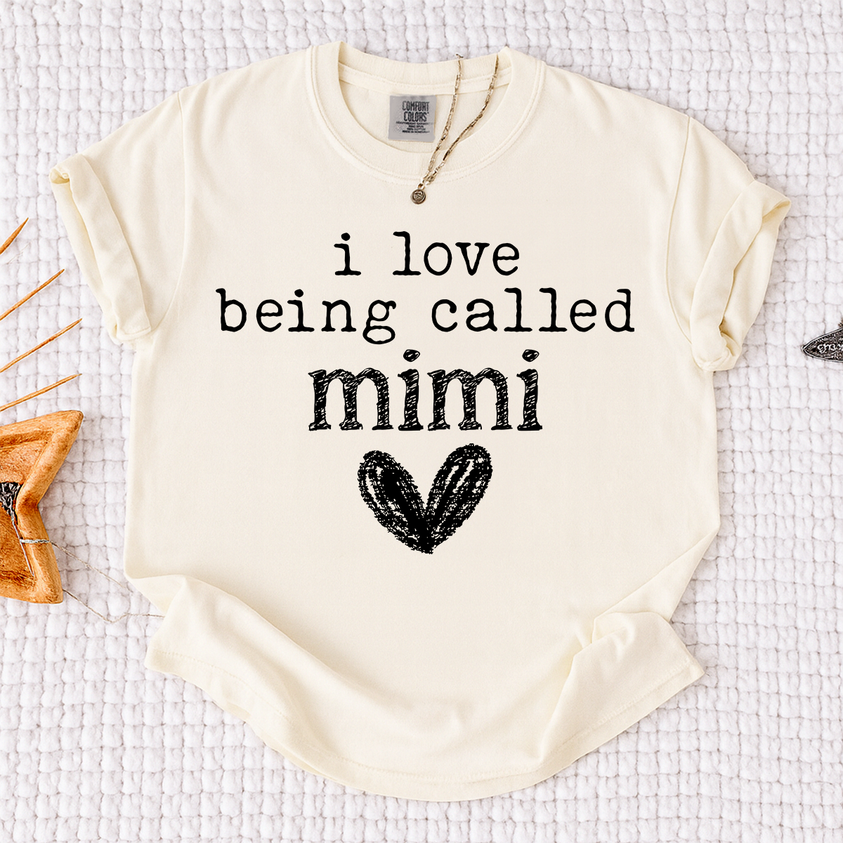 Comfort Colors I Love Being Called Mimi Shirt, Cute Mimi Grandma T Shirt, Gift for Grandma Mothers Day Birthday, Simple Heart Design Tee