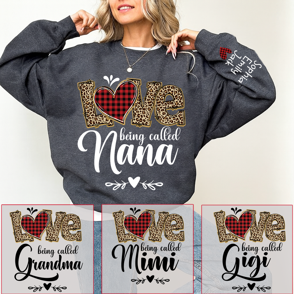 Personalized Love Being Called Mimi Sweatshirt, Gifts for Grandma, Custom Grandma and Grandchild Names
