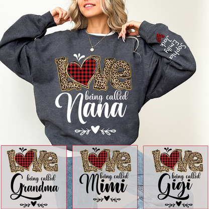 Personalized Love Being Called Mimi Sweatshirt, Gifts for Grandma, Custom Grandma and Grandchild Names