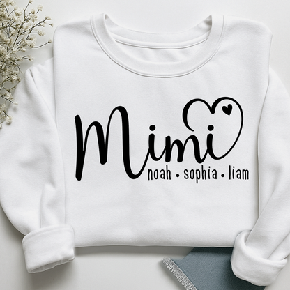 Personalized Mimi Sweatshirt, Custom Name Est. 2025 Grandma Holiday Gift