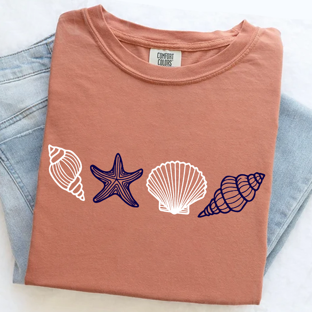 Comfort Colors® SeaShell Shirt, Beach T-Shirt, Summer Woman Shirt, Aesthetic Shirt, Ocean Lover Gift