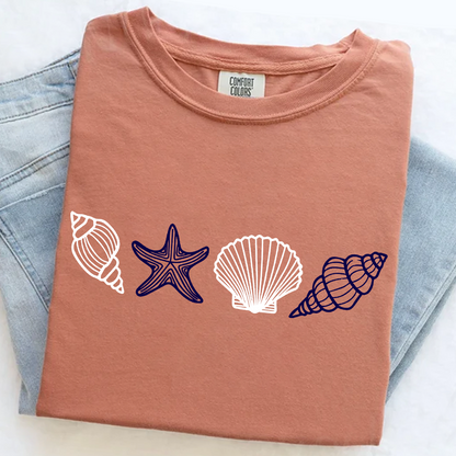 Comfort Colors® SeaShell Shirt, Beach T-Shirt, Summer Woman Shirt, Aesthetic Shirt, Ocean Lover Gift