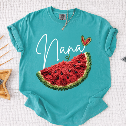Comfort Colors® Custom Nana Watermelon Shirt, Cute 4th of July Summer Grandma Gift