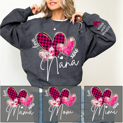 Customized Valentine Pink Xoxo Valentine Design, Personalized Nana with Kids Name