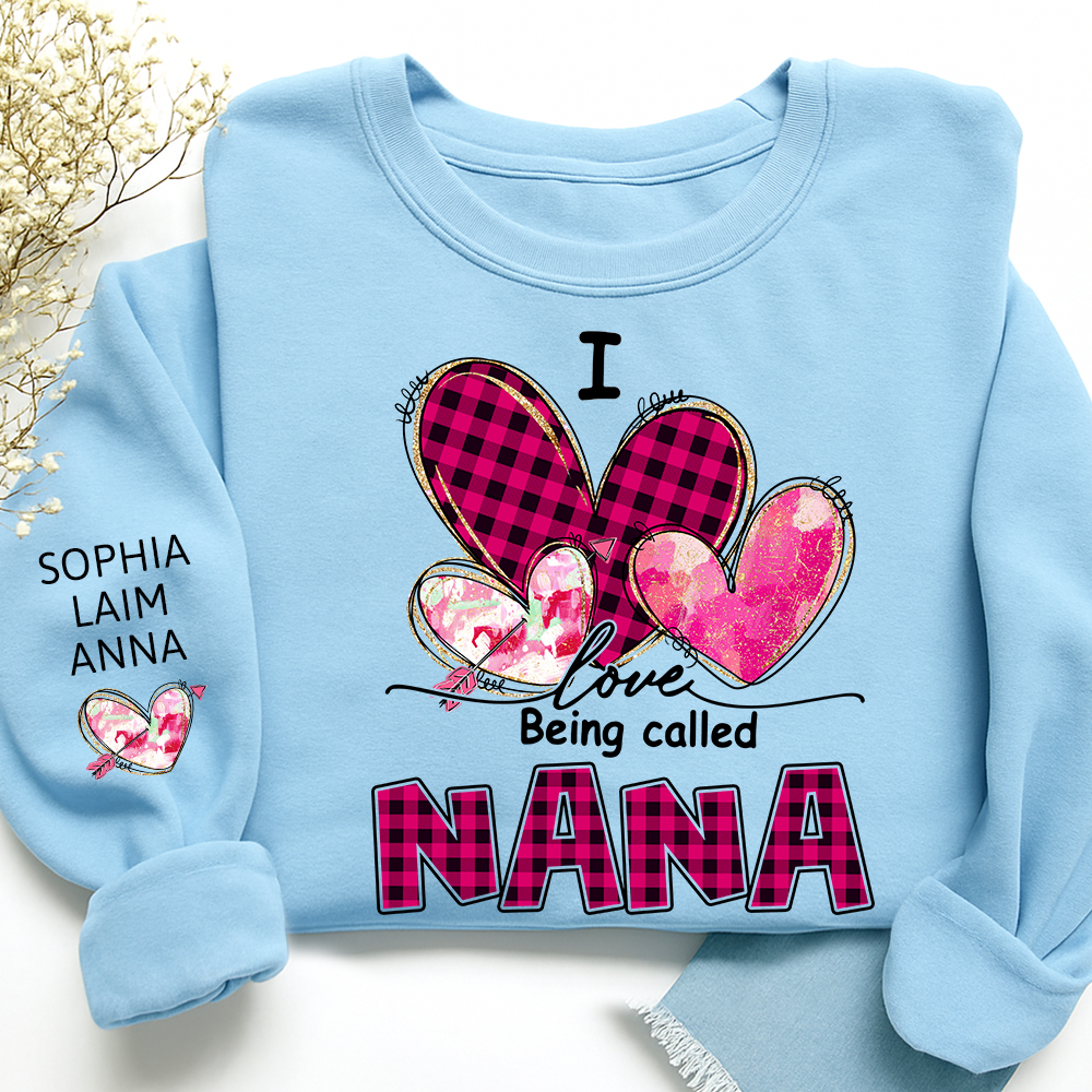 I Love Being Called Mimi Pink Tone Design, Grandma Sweatshirt Personalized with Kids Name