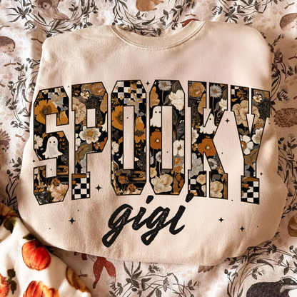 Personalized Spooky Grandma Halloween Sweatshirt, Gift for Mimi And Kids