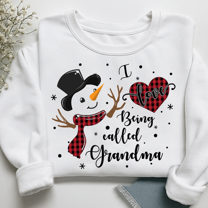 I Love Being Called Grandma Shirt, Cozy Holiday Sweatshirt for Gift Grandma And Kids