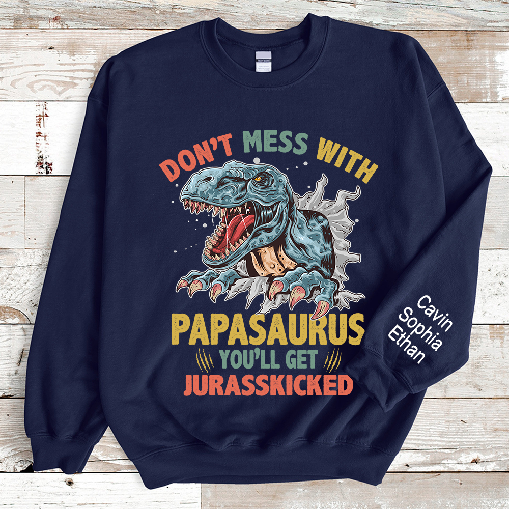 Papa Saurus And Grandkids Sweatshirt