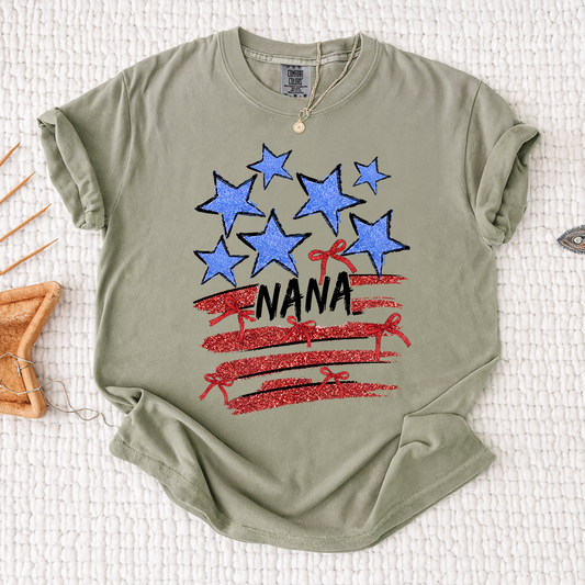 Comfort Colors® atriotic Nana Shirt, American Flag Stars Stripes Nana T-Shirt, 4th of July Grandma Tee, Vintage USA Graphic Shirt, Gift For Mother's Day