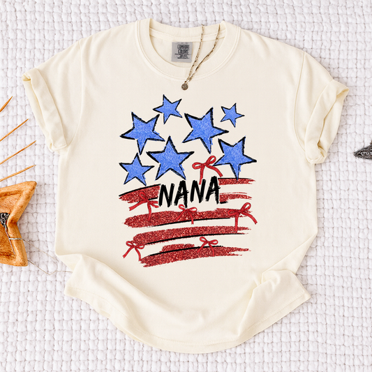 Comfort Colors® atriotic Nana Shirt, American Flag Stars Stripes Nana T-Shirt, 4th of July Grandma Tee, Vintage USA Graphic Shirt, Gift For Mother's Day