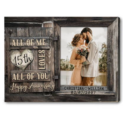 15 Year Anniversary Gift For Wife, Custom Couple Photo, Together We Built A Life Canvas Wall Art for Living Room