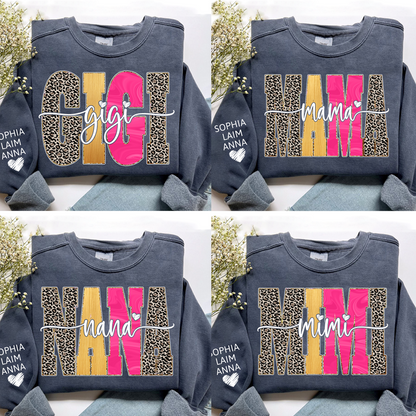 Custom Coquette Leopard Mimi Sweatshirt, Gift for Grandma And Kids