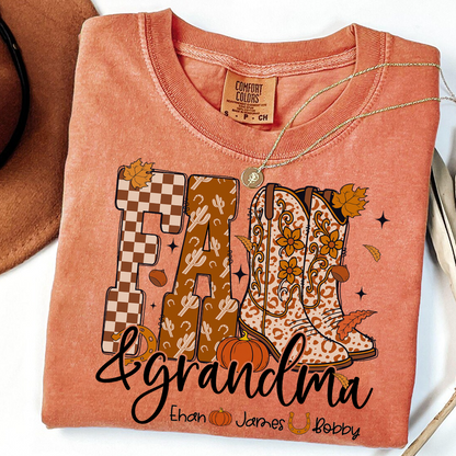 Comfort Colors® Cute Personalized Fall & Grandma Costume, Gift With Grandma And Grandchild Names