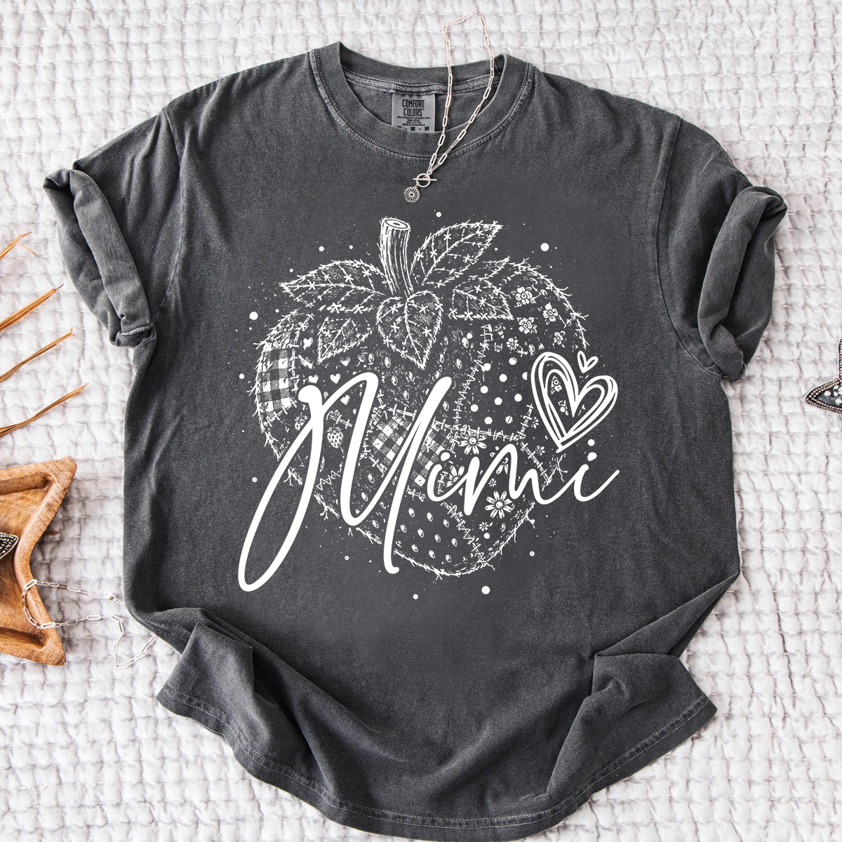 Comfort Colors® Custom Mimi Shirt with Fruit Design, Personalized Grandma or Mom Tee, Unique Name Graphic Shirt for Women