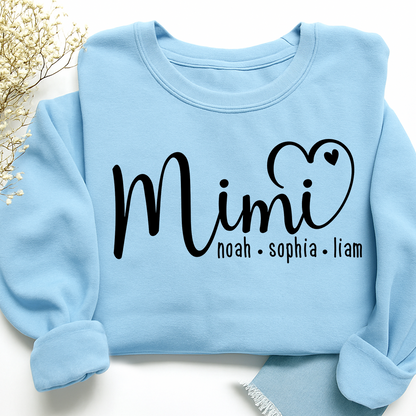 Personalized Mimi Sweatshirt, Custom Name Est. 2025 Grandma Holiday Gift