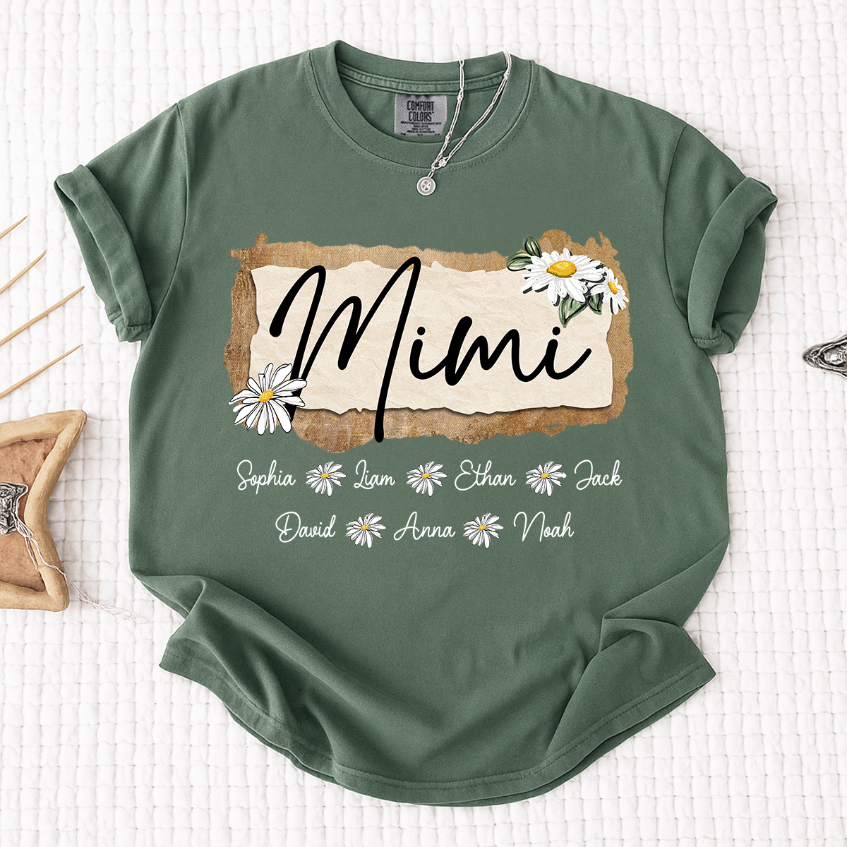 Comfort Colors® Custom Mimi T-Shirt, Floral Daisy Design,Great Gift for Mimi Grandma