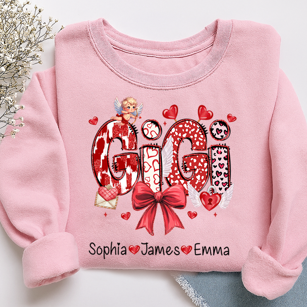 Personalized Meaningful Valentine Gift Sweatshirts, for Gigi and Kids