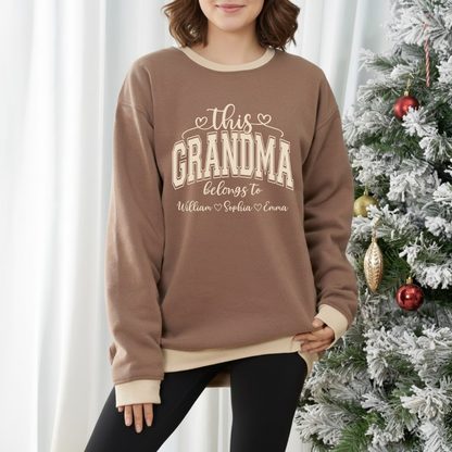 Custom Grandma Sweatshirt – Exclusive Two-Tone Design with Personalized Grandkids’ Names