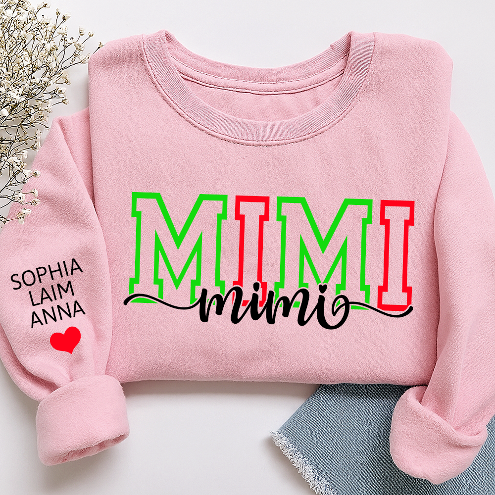 Personalized Merry Christmas Mimi Sweatshirt, Gift for Grandma and Kids
