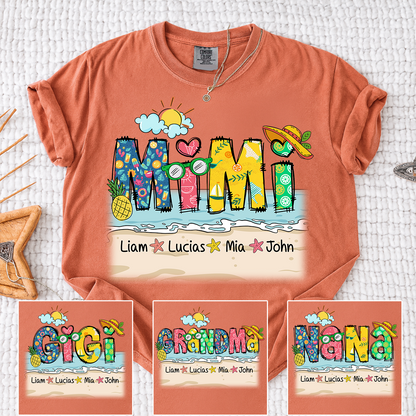 Comfort Colors® Cute Vacation Mimi Shirt with Pineapple and Sunglasses Design for Family