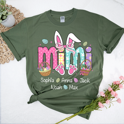 Easter Bunny Coquette Bow Gift For Family, Custom Grandma And Kids