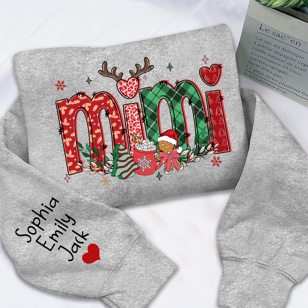 Merry Christmas Grandma Personalized, Custom Nicknames For Mimi And Kids