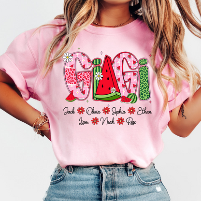 Personalized Summer Mimi Tshirt, Unique Nickname for Grandma And Kids
