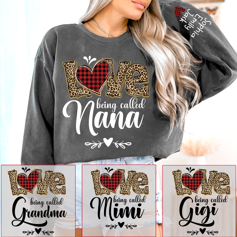 Personalized Love Being Called Mimi Sweatshirt, Gifts for Grandma, Custom Grandma and Grandchild Names
