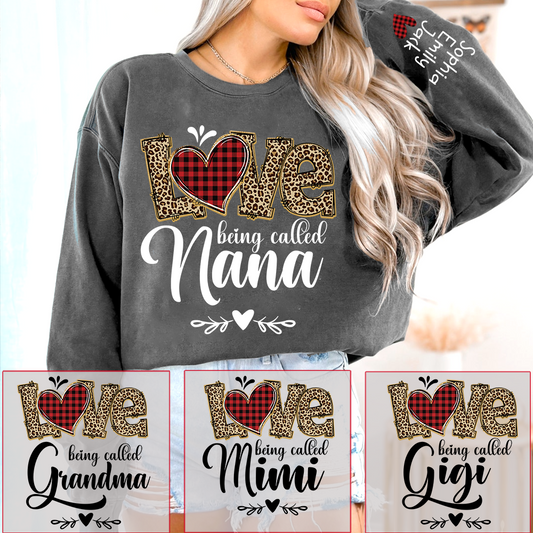 Personalized Love Being Called Mimi Sweatshirt, Gifts for Grandma, Custom Grandma and Grandchild Names