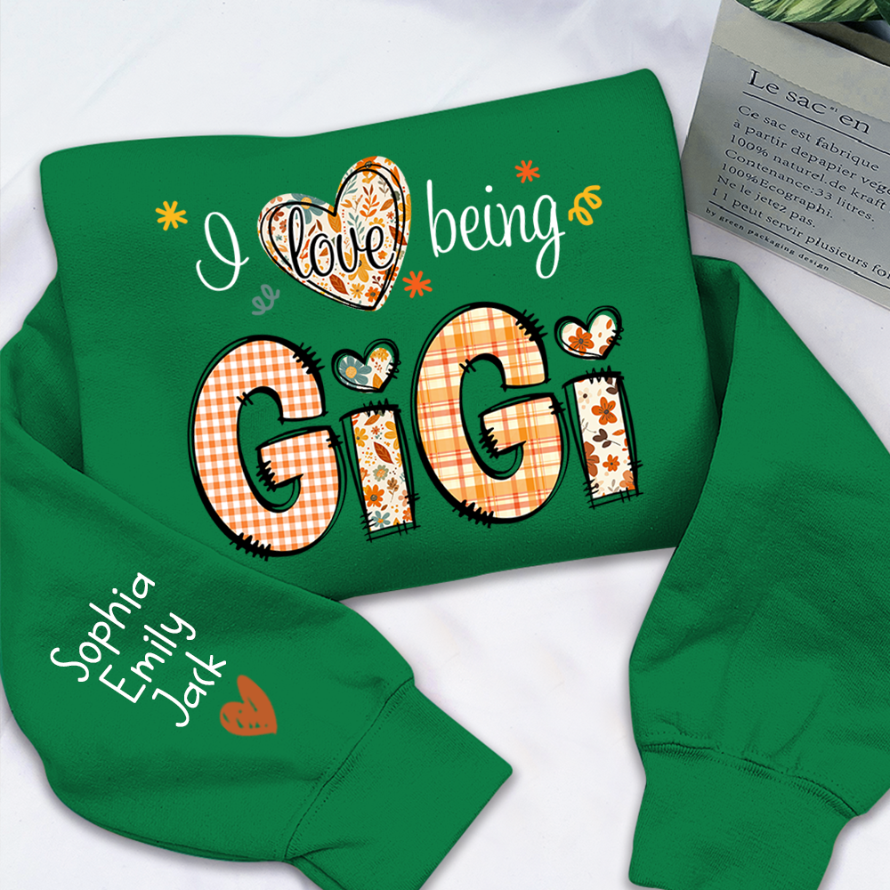 Personalized Autumn I Love Being Sweatshirt for Grandma And Kids