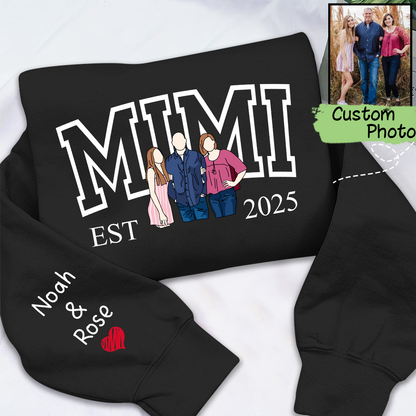 Custom Photo Portrait, Custom Nana And Kids For Family Gifts