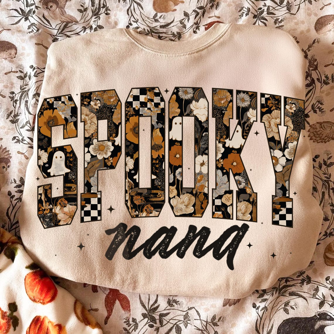 Personalized Spooky Grandma Halloween Sweatshirt, Gift for Mimi And Kids
