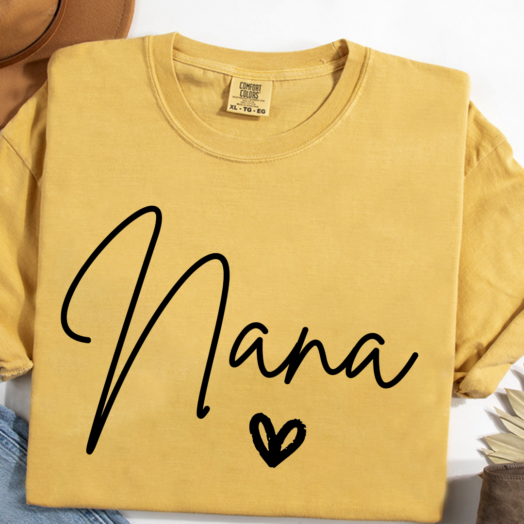 Comfort Colors® Nana Heart, Custom Gifts for Grandma and Grandchild