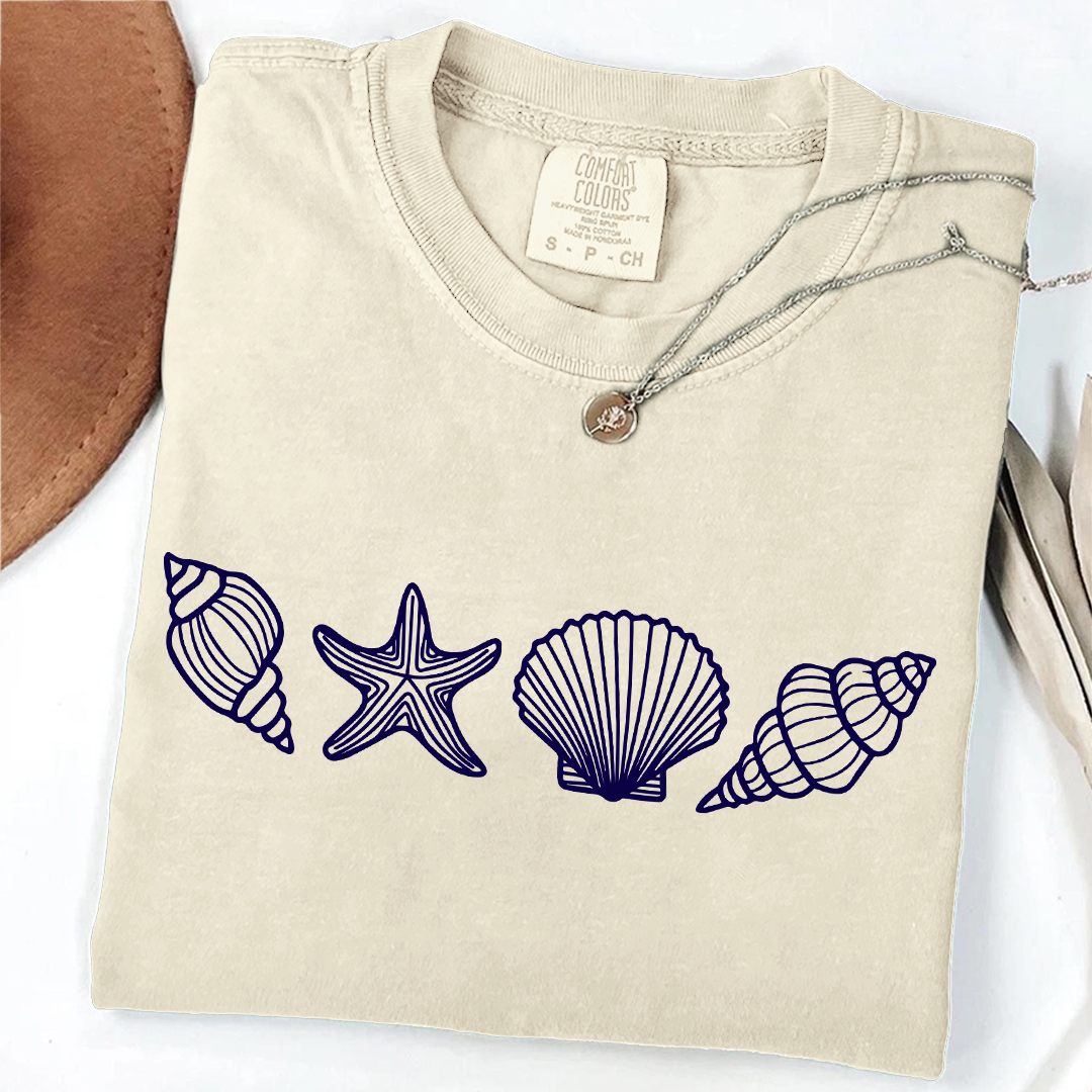 Comfort Colors® SeaShell Shirt, Beach T-Shirt, Summer Woman Shirt, Aesthetic Shirt, Ocean Lover Gift