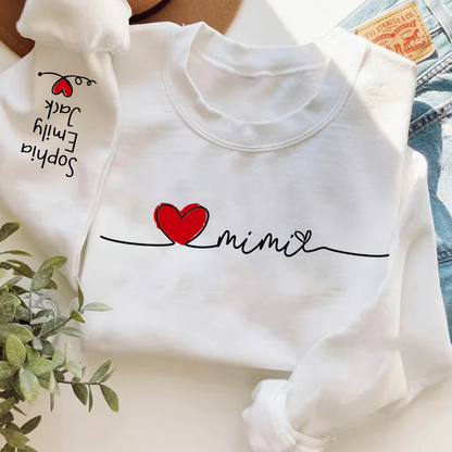 Gigi Heart Personalized Sweatshirt, Custom Grandma Gift with Kids