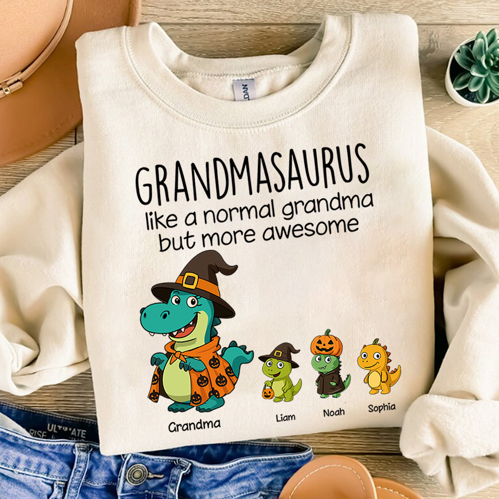 Saurus Pumkin Halloween Custom Nick Name, Gifts For Grandma And Kids